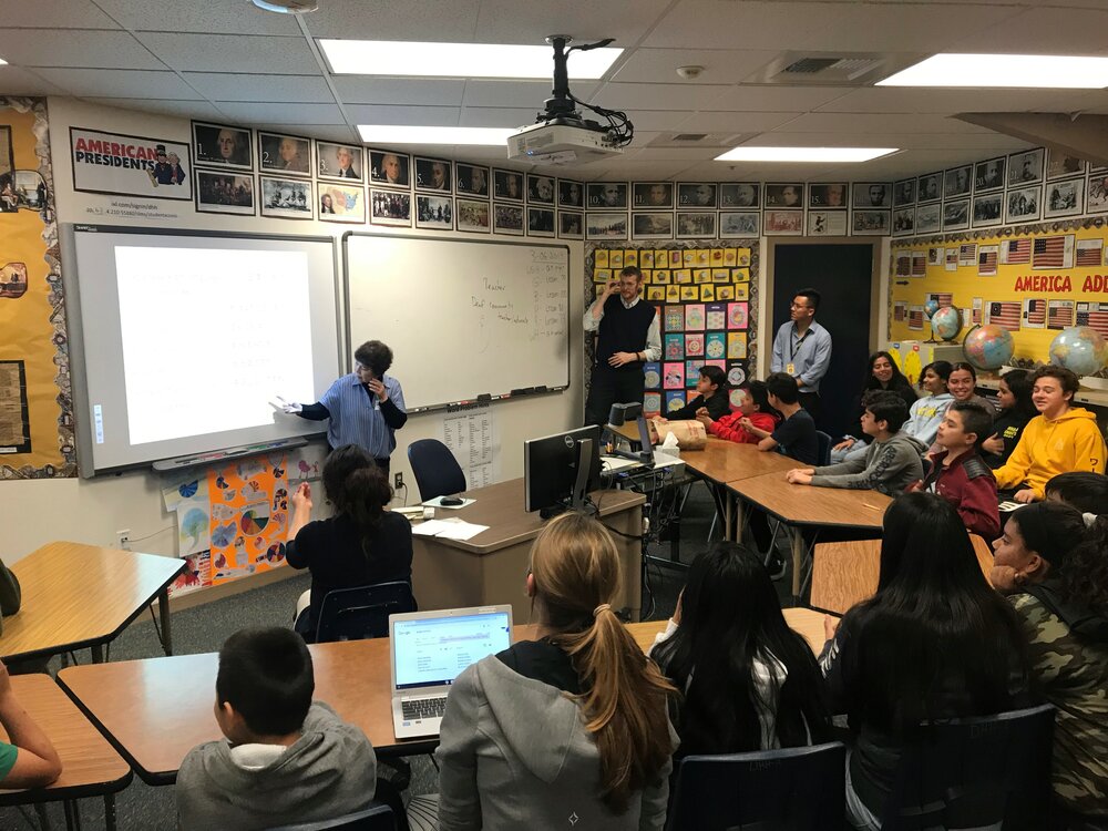 Teacher and students in the classroom