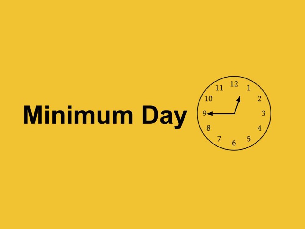 Minimum Day and clock at 11:45