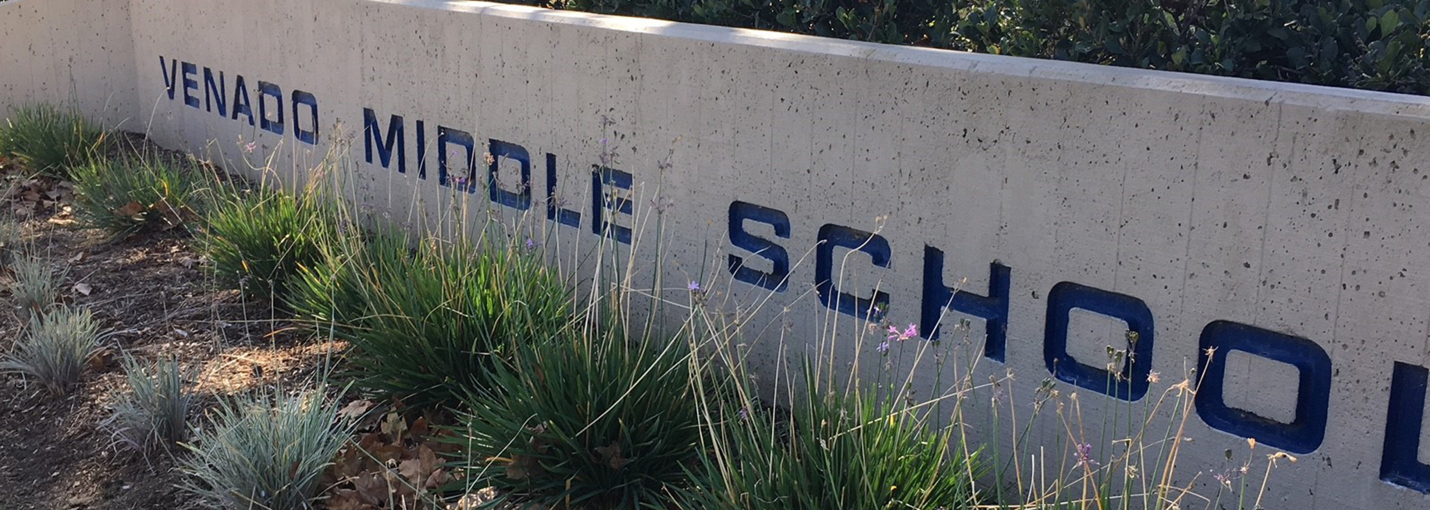 marquee in front of school