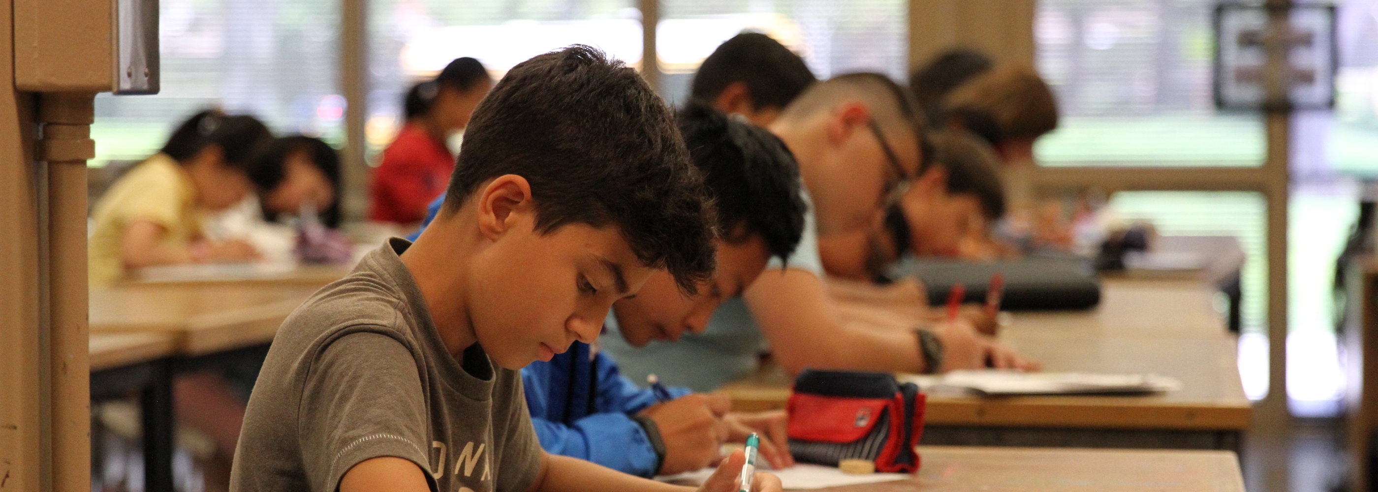 Students sitting at desks