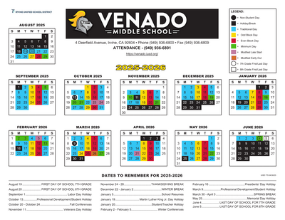 Venado Calendar